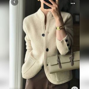 Talbots wool blend button down pockets cardigan jacket first pic for reference